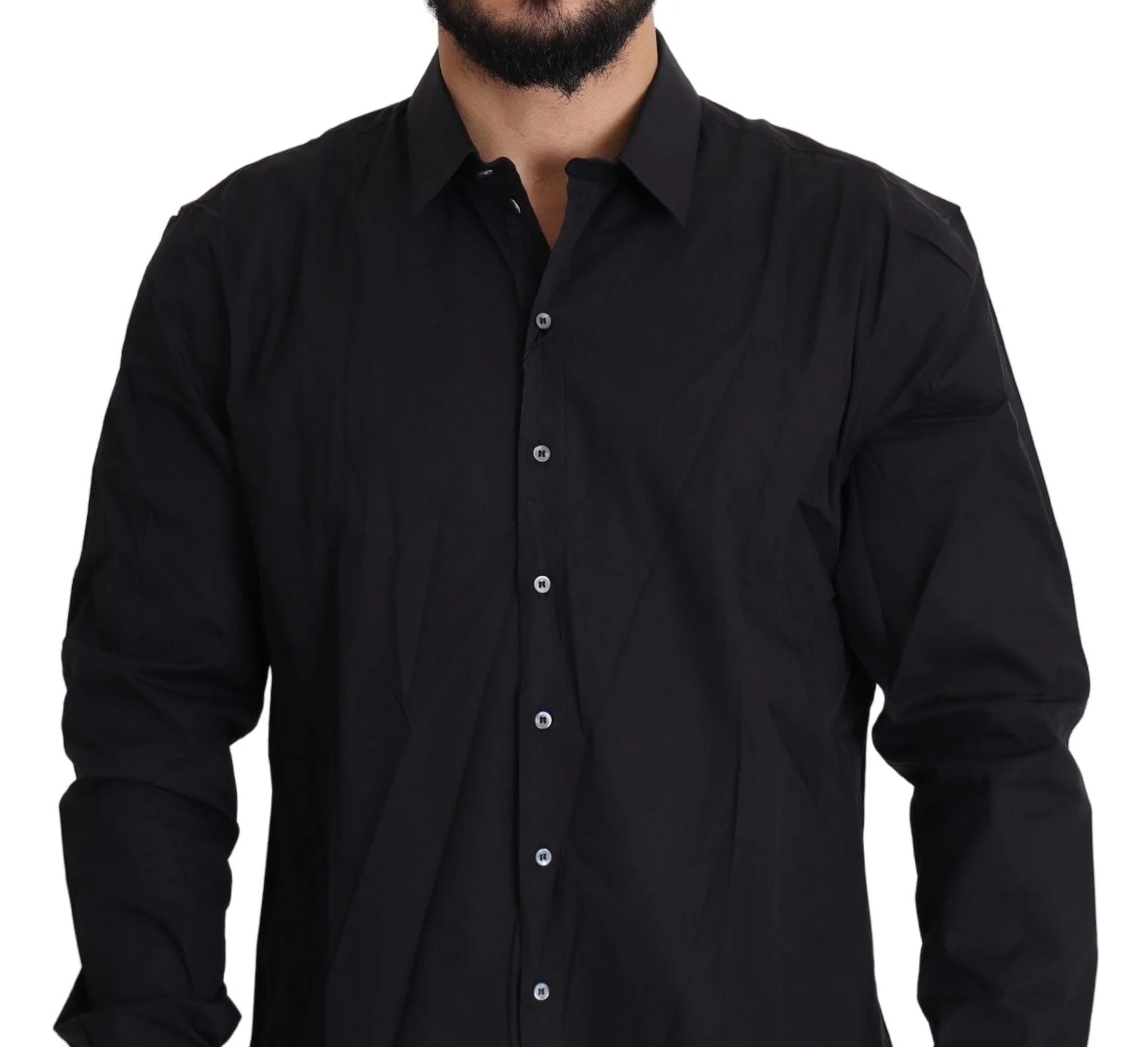 Dolce & Gabbana Black Cotton Stretch Dress SICILIA Shirt - IT38 | XS - Shirts