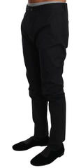 Dolce & Gabbana Black Cotton Stretch Formal Trousers Pants - IT50 | L - Trousers