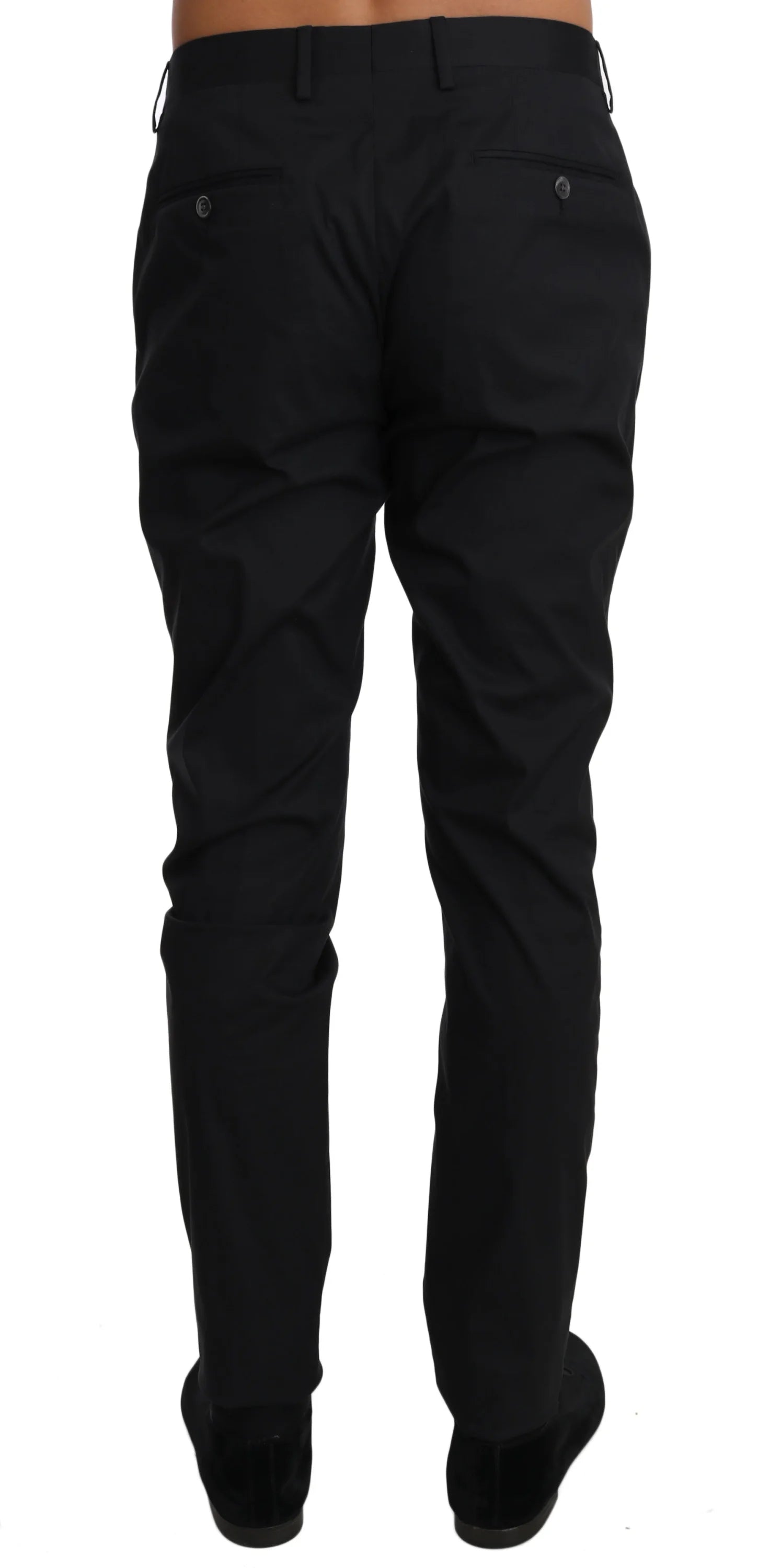 Dolce & Gabbana Black Cotton Stretch Formal Trousers Pants - IT50 | L - Trousers