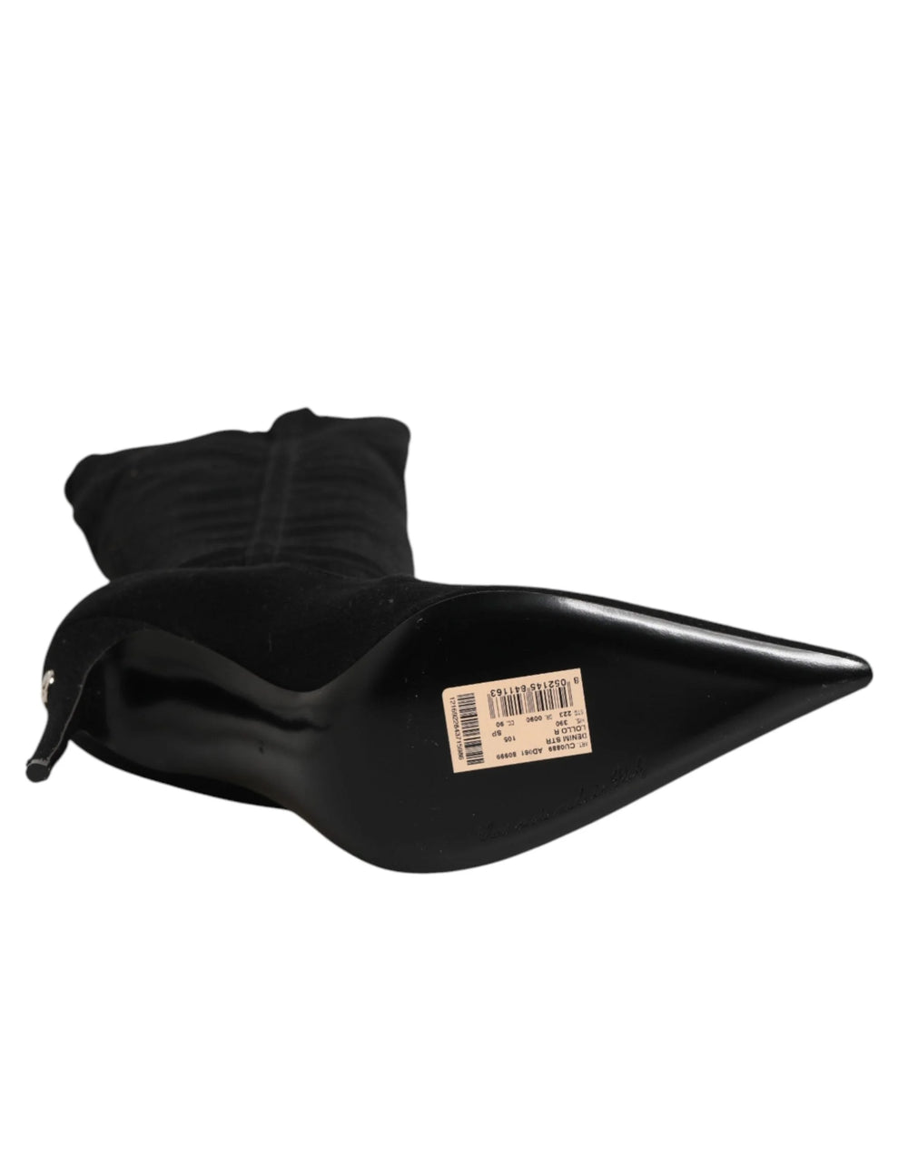 Dolce & Gabbana Black Cotton Stretch High Heels Boots Shoes - EU39/US8.5