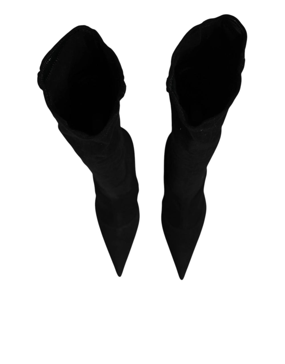 Dolce & Gabbana Black Cotton Stretch High Heels Boots Shoes - EU39/US8.5