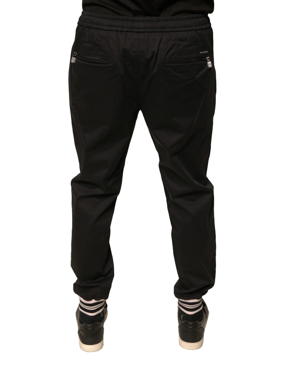 Dolce & Gabbana Black Cotton Stretch Jogger Sweatpants Pants - IT50 | L - Joggers