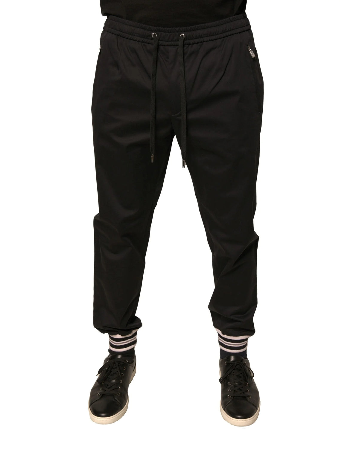 Dolce & Gabbana Black Cotton Stretch Jogger Sweatpants Pants - IT50 | L - Joggers