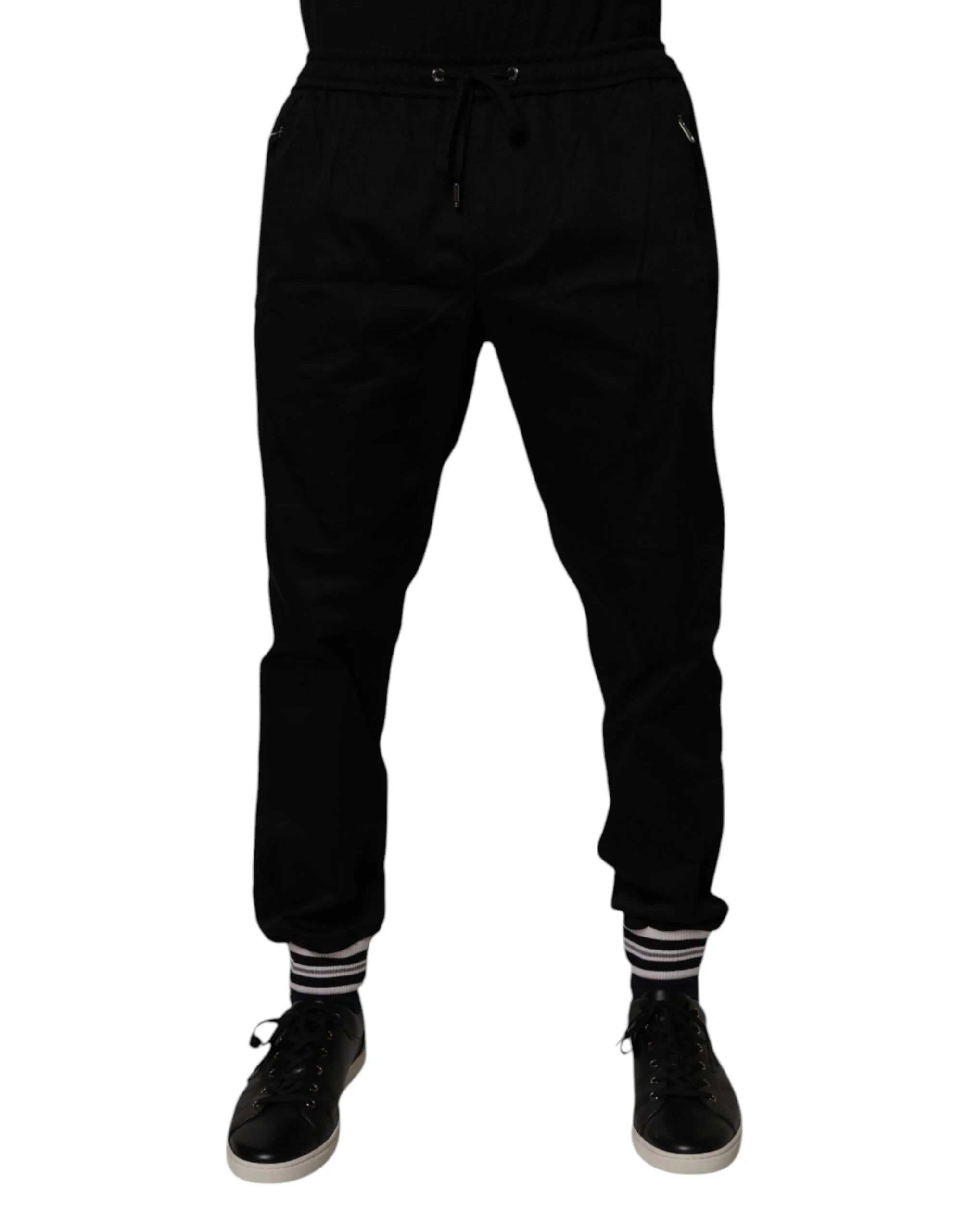 Dolce & Gabbana Black Cotton Stretch Jogger Sweatpants Pants - IT50 | L - Joggers