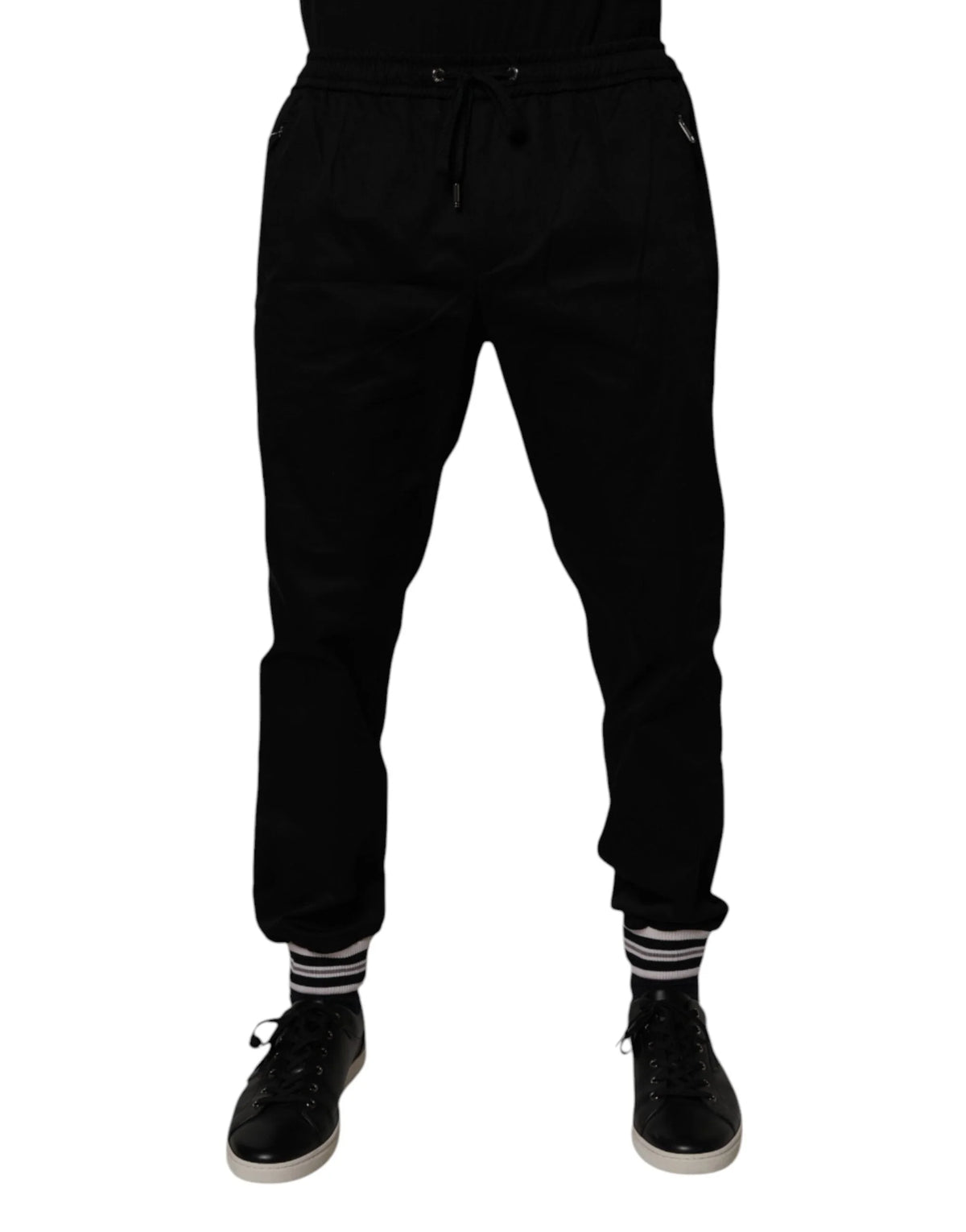 Dolce & Gabbana Black Cotton Stretch Jogger Sweatpants Pants - IT50 | L - Joggers
