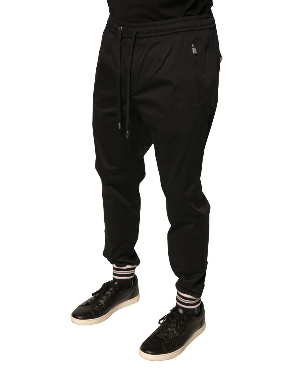 Dolce & Gabbana Black Cotton Stretch Jogger Sweatpants Pants - IT50 | L - Joggers