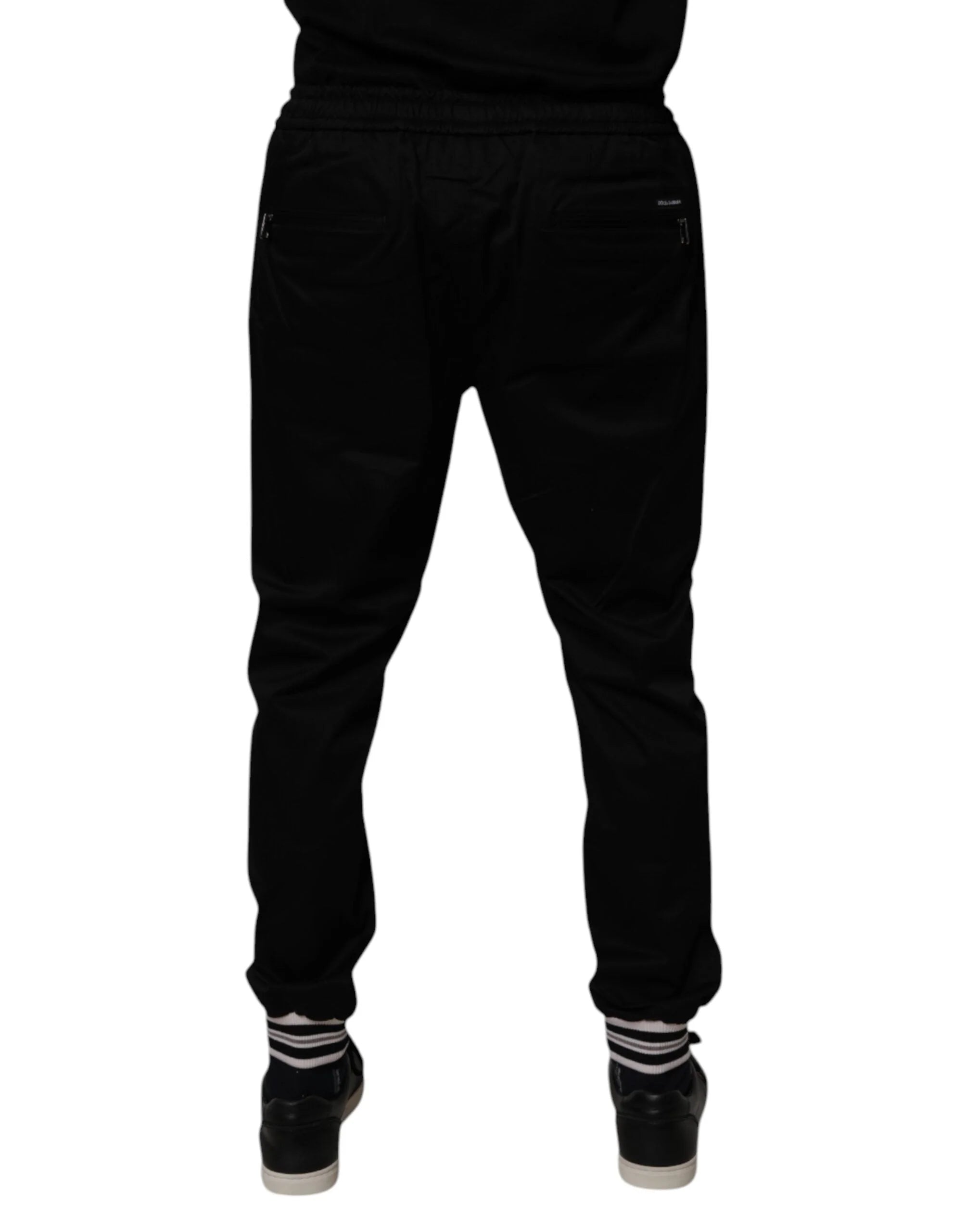 Dolce & Gabbana Black Cotton Stretch Jogger Sweatpants Pants - IT50 | L - Joggers