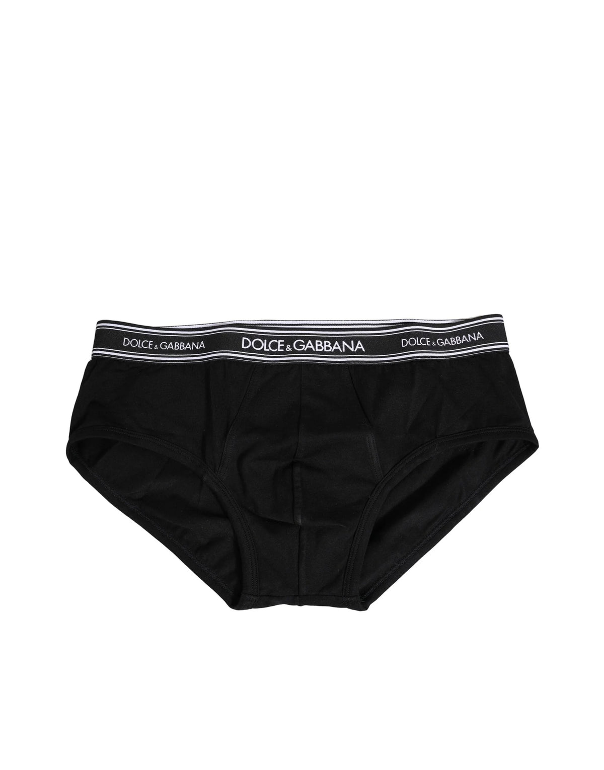 Dolce & Gabbana Black Cotton Stretch Logo Print Brief Underwear - IT4 | S - Briefs