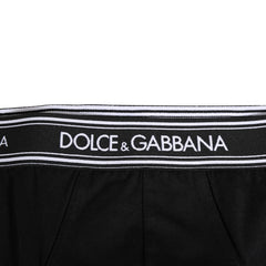 Dolce & Gabbana Black Cotton Stretch Logo Print Brief Underwear - IT4 | S - Briefs