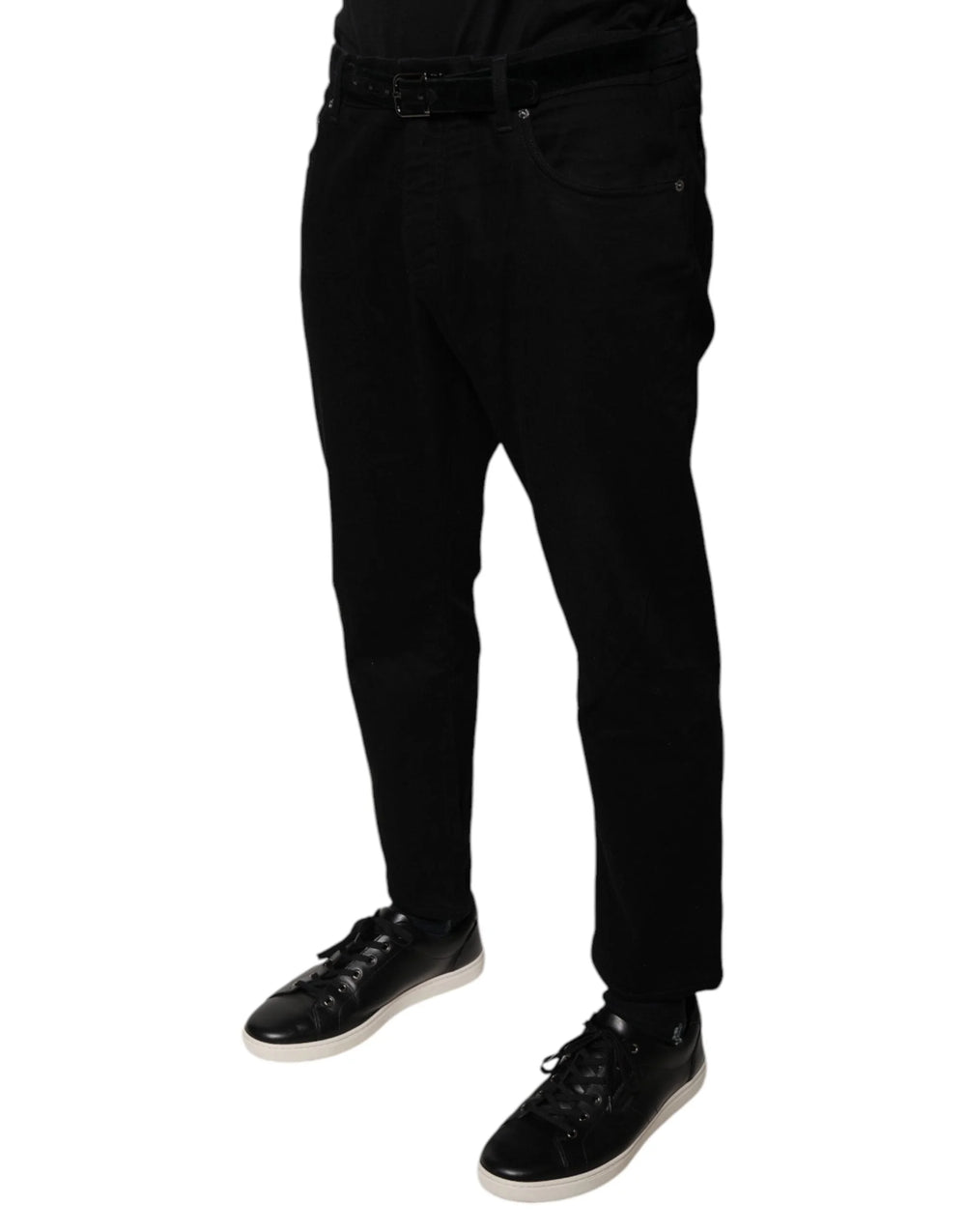 Dolce & Gabbana Black Cotton Stretch Logo Skinny Denim Jeans - IT54 | XL - Jeans