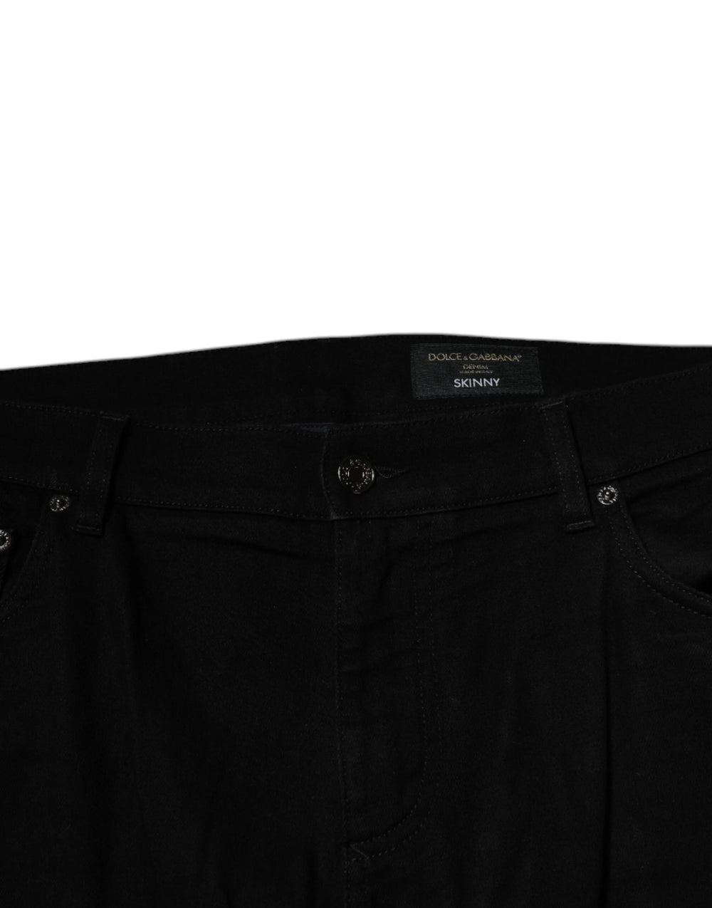 Dolce & Gabbana Black Cotton Stretch Logo Skinny Denim Jeans - IT54 | XL - Jeans