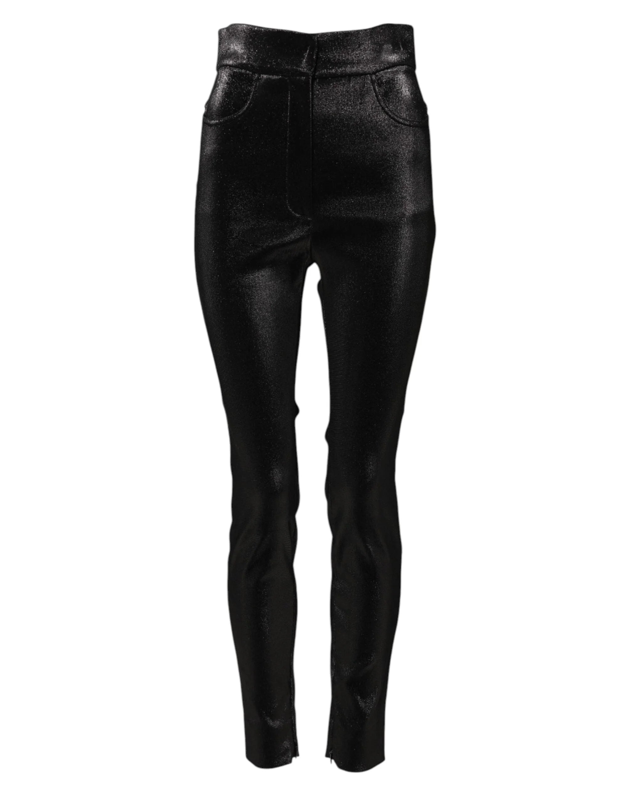 Dolce & Gabbana Black Cotton Stretch Lurex Thread Skinny Pants - IT40|S - Jeans
