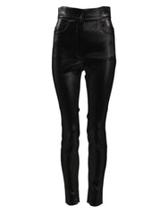 Dolce & Gabbana Black Cotton Stretch Lurex Thread Skinny Pants - IT40|S - Jeans