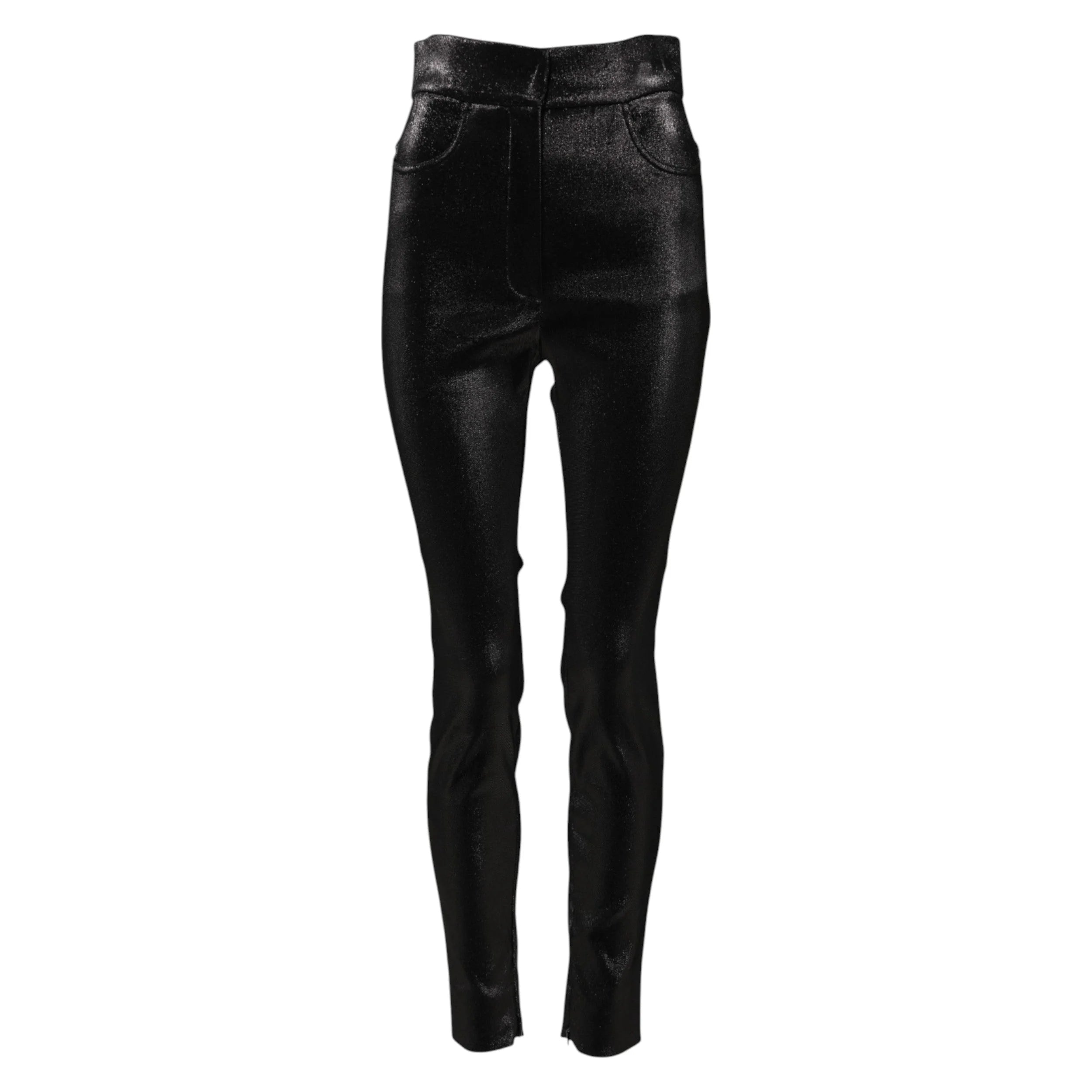 Dolce & Gabbana Black Cotton Stretch Lurex Thread Skinny Pants - IT40|S - Jeans