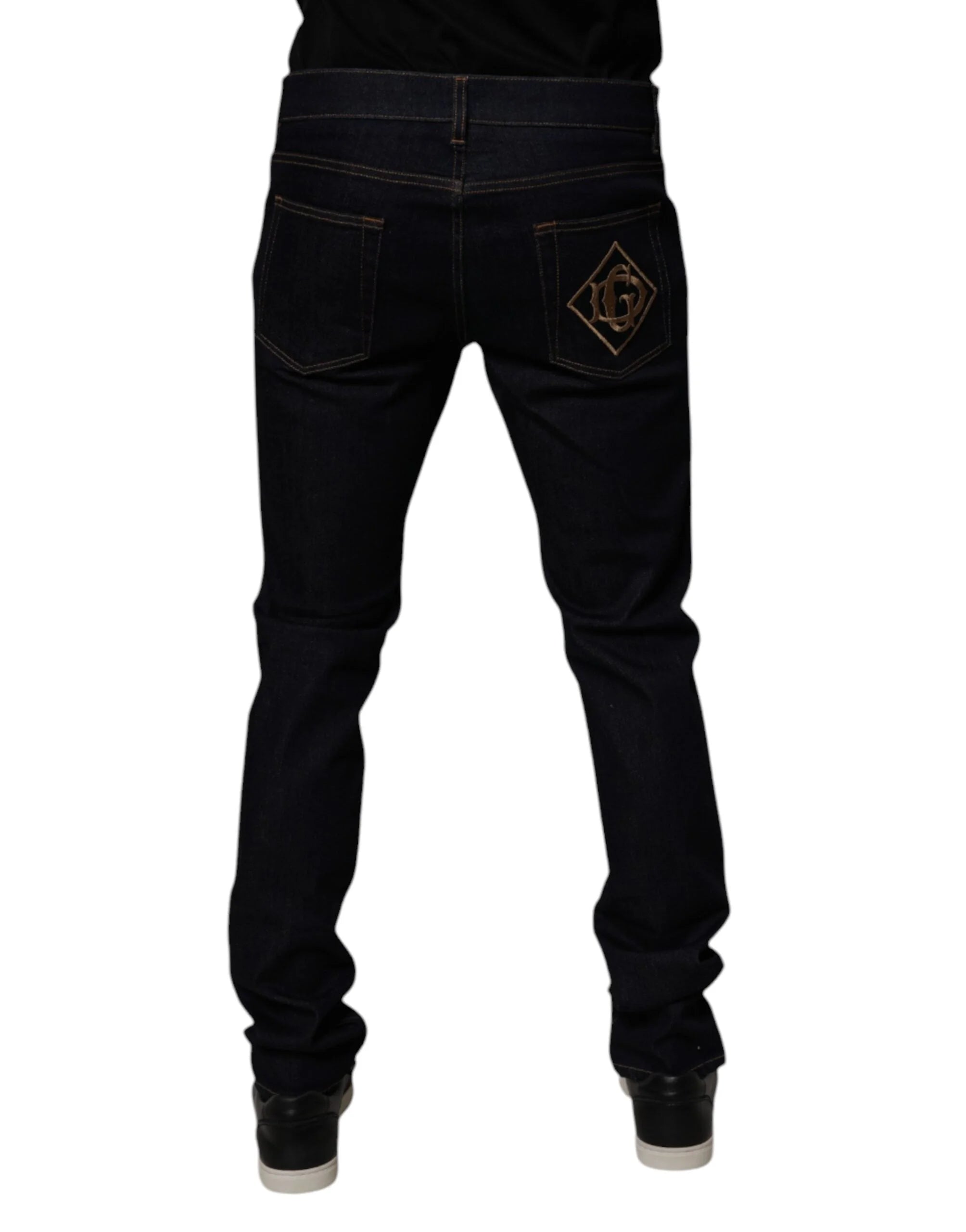 Dolce & Gabbana Black Cotton Stretch Men Skinny Denim Jeans - IT52 | XL