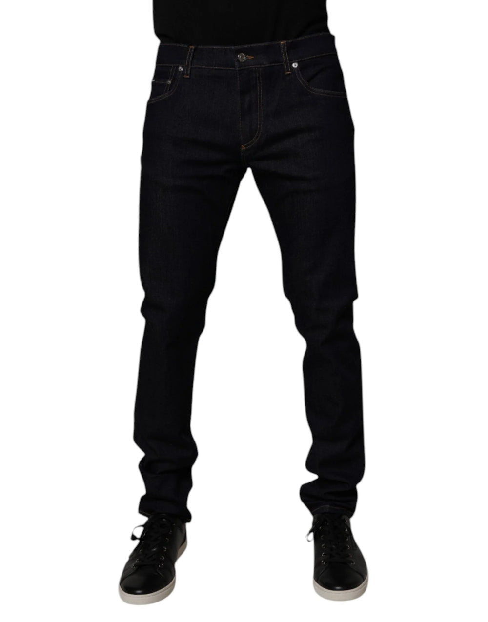 Dolce & Gabbana Black Cotton Stretch Men Skinny Denim Jeans - IT52 | XL