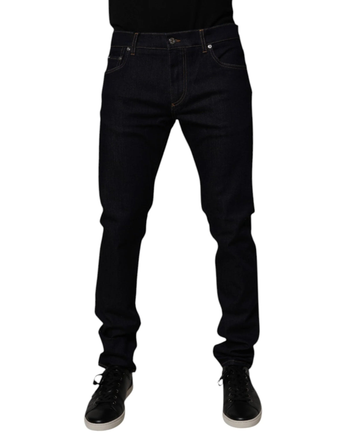 Dolce & Gabbana Black Cotton Stretch Men Skinny Denim Jeans - IT52 | XL