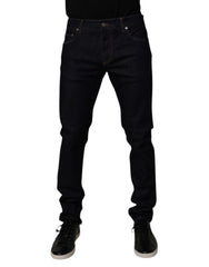 Dolce & Gabbana Black Cotton Stretch Men Skinny Denim Jeans - IT52 | XL - Jeans