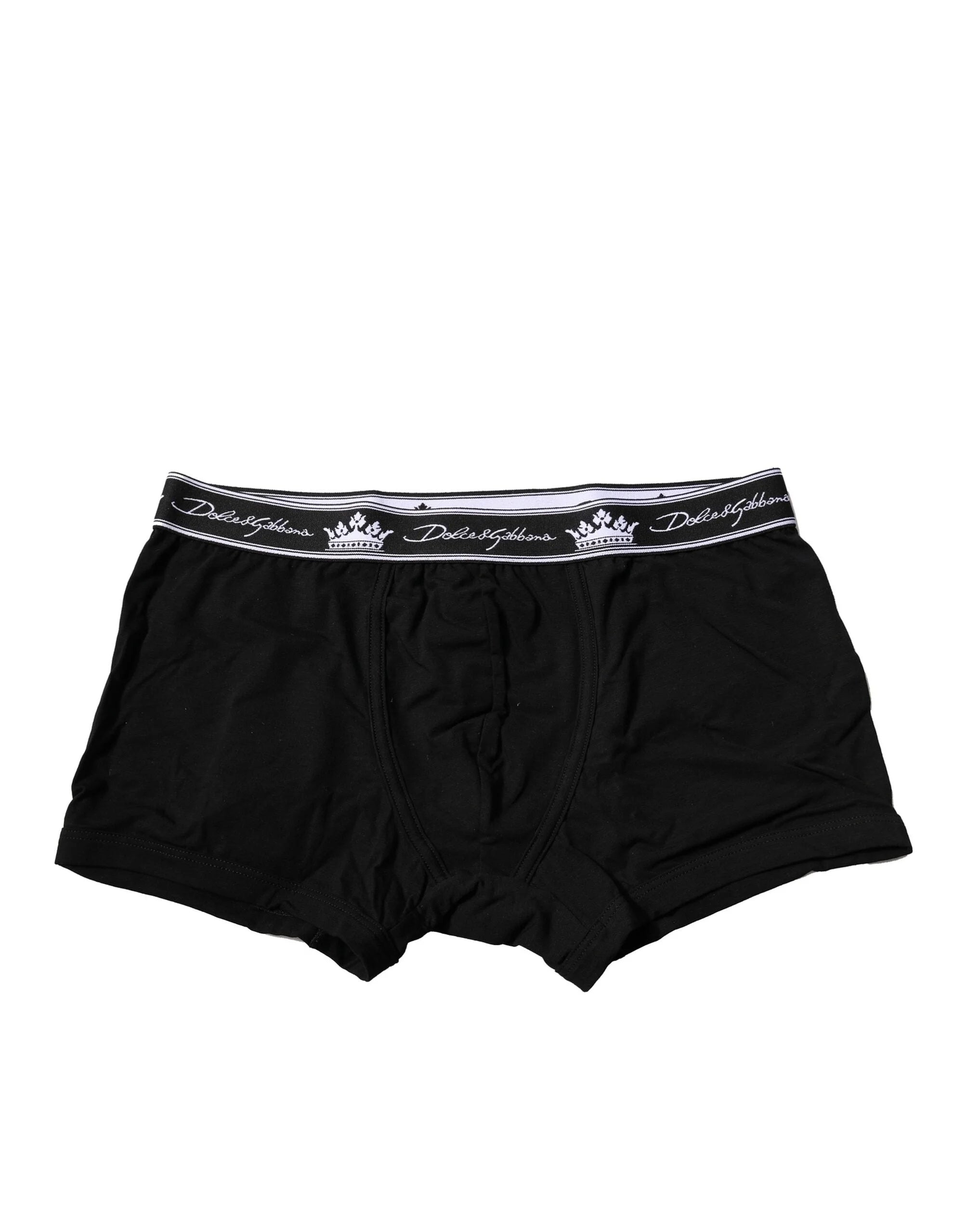Dolce & Gabbana Black Cotton Stretch Regular Boxer Underwear - IT3 | XS - Boxer Briefs
