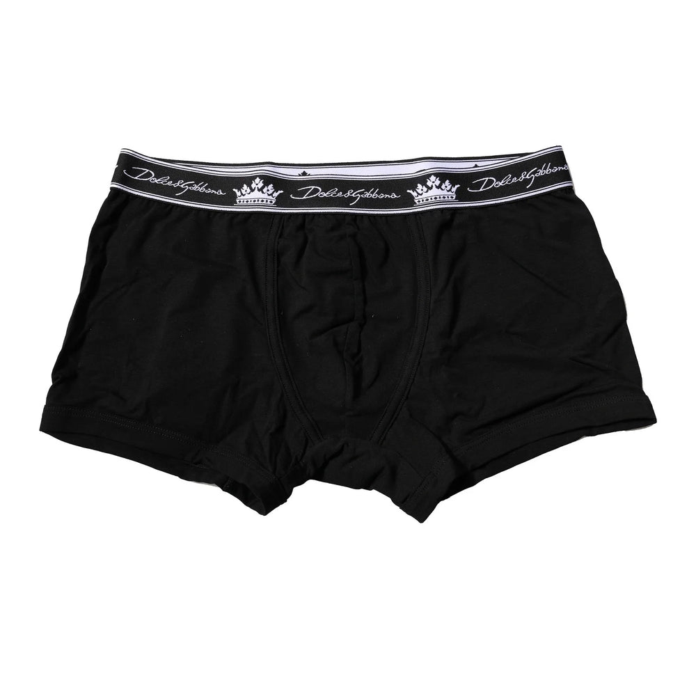 Dolce & Gabbana Black Cotton Stretch Regular Boxer Underwear - IT3 | XS - Boxer Briefs