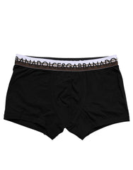 Dolce & Gabbana Black Cotton Stretch Regular Boxer Underwear - IT3 | XS