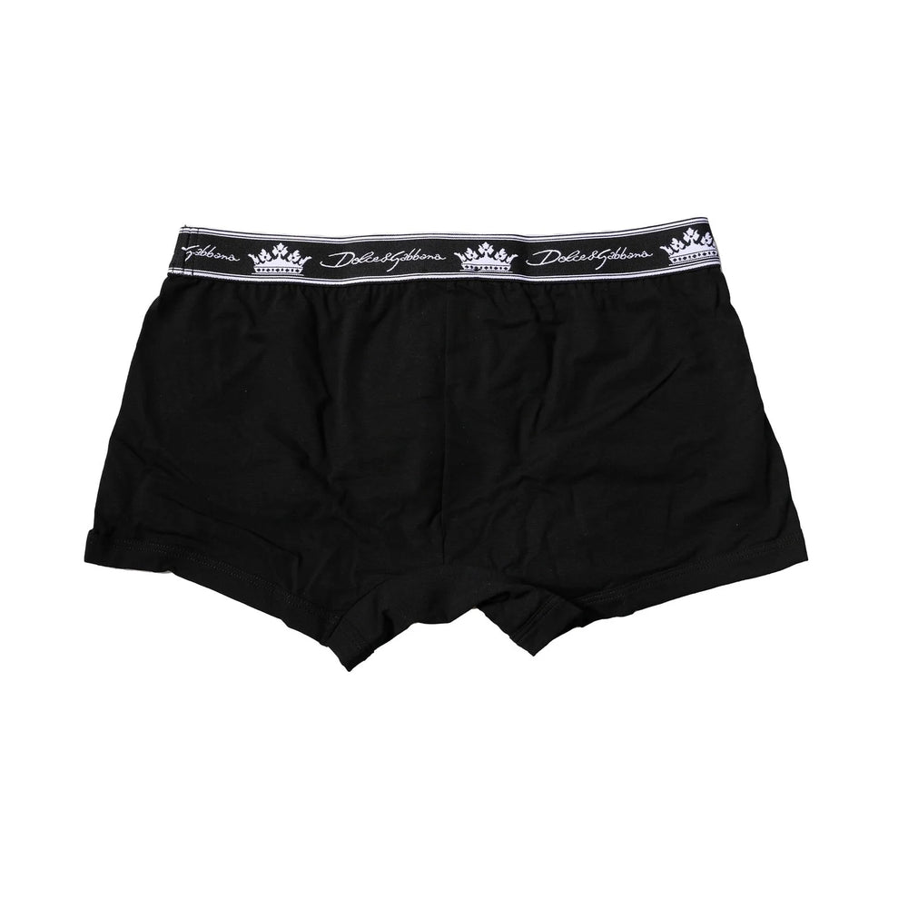 Dolce & Gabbana Black Cotton Stretch Regular Boxer Underwear - IT3 | XS - Boxer Briefs