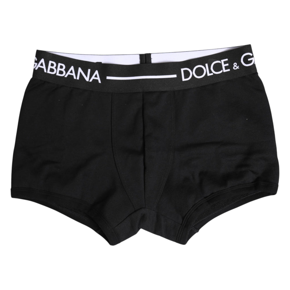 Dolce & Gabbana Black Cotton Stretch Regular Boxer Underwear - IT4 | S - Boxer Briefs