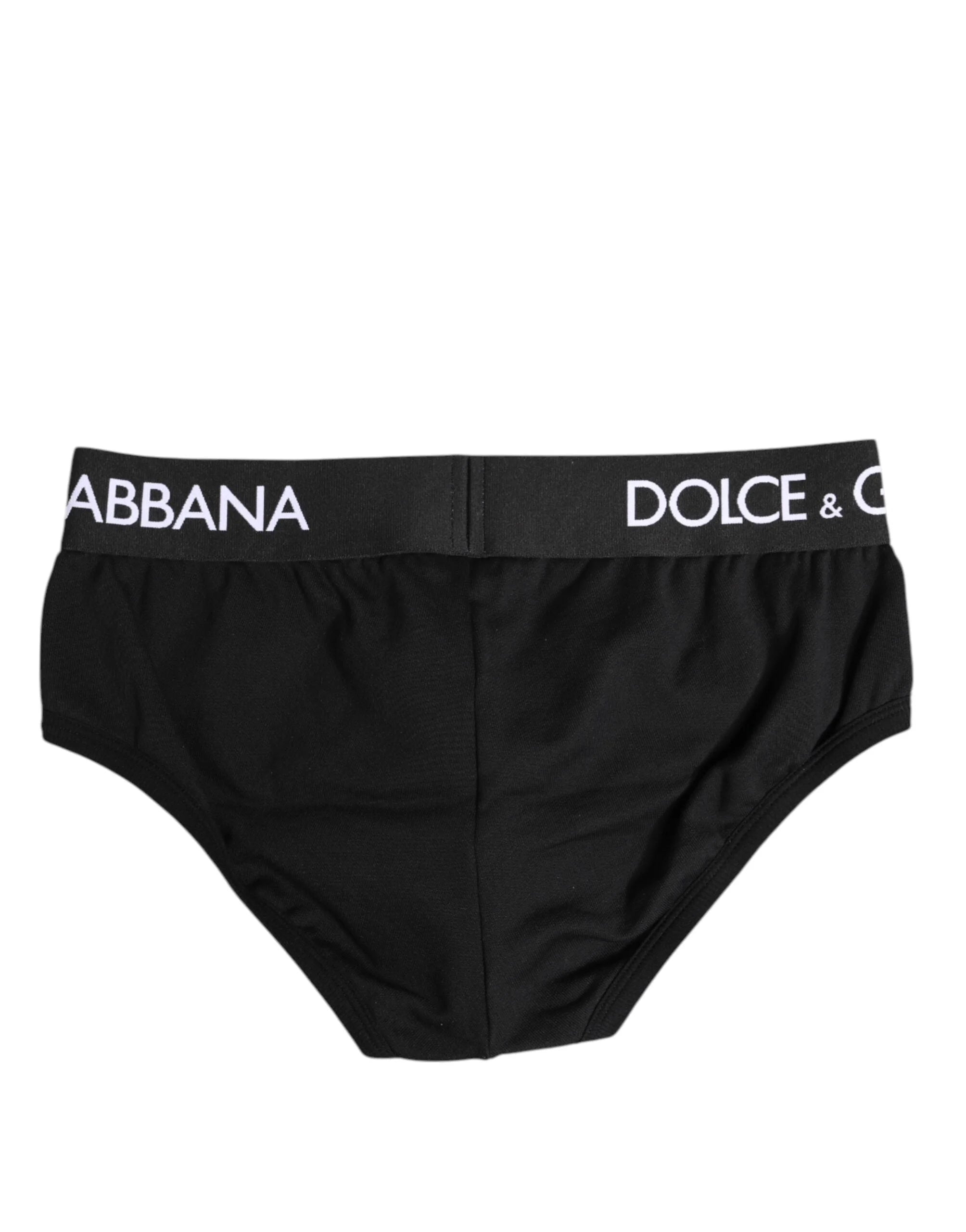 Dolce & Gabbana Black Cotton Stretch Regular Brief Underwear - IT4 | S - Briefs