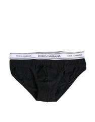 Dolce & Gabbana Black Cotton Stretch Regular Brief Underwear - IT4 | S