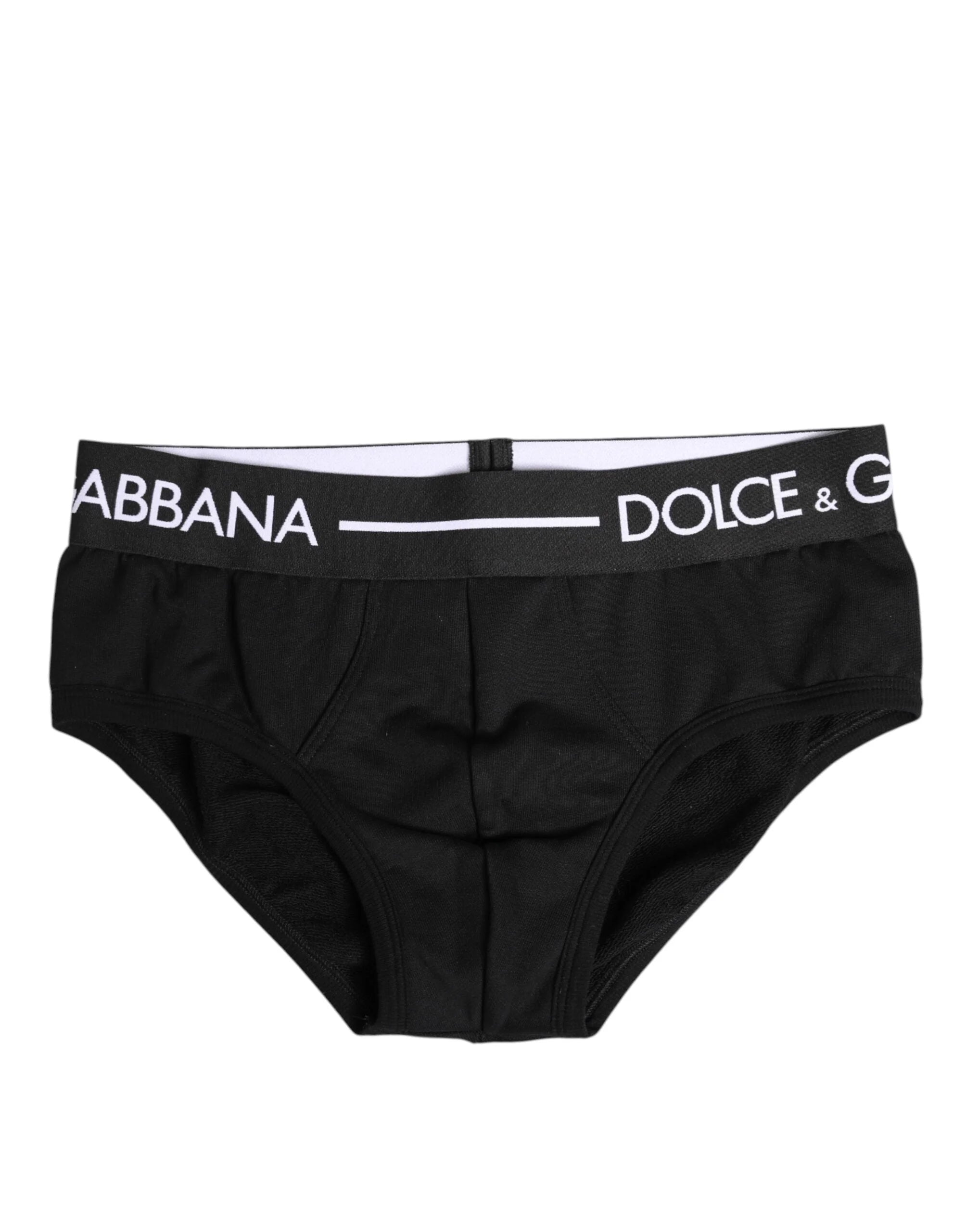 Dolce & Gabbana Black Cotton Stretch Regular Brief Underwear - IT4 | S