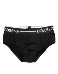 Dolce & Gabbana Black Cotton Stretch Regular Brief Underwear - IT4 | S