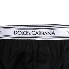 Dolce & Gabbana Black Cotton Stretch Regular Brief Underwear - IT4 | S