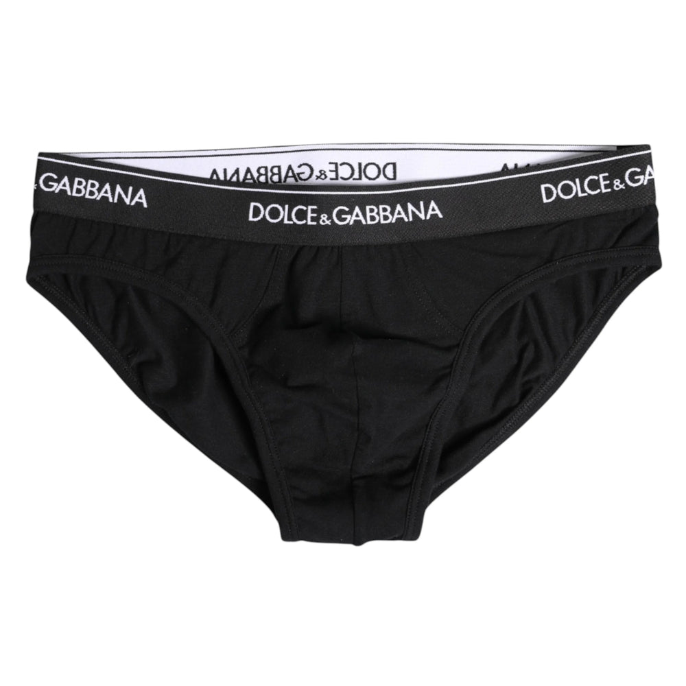 Dolce & Gabbana Black Cotton Stretch Regular Brief Underwear - IT4 | S - Briefs