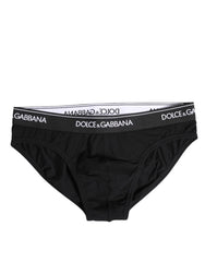 Dolce & Gabbana Black Cotton Stretch Regular Brief Underwear - IT4 | S