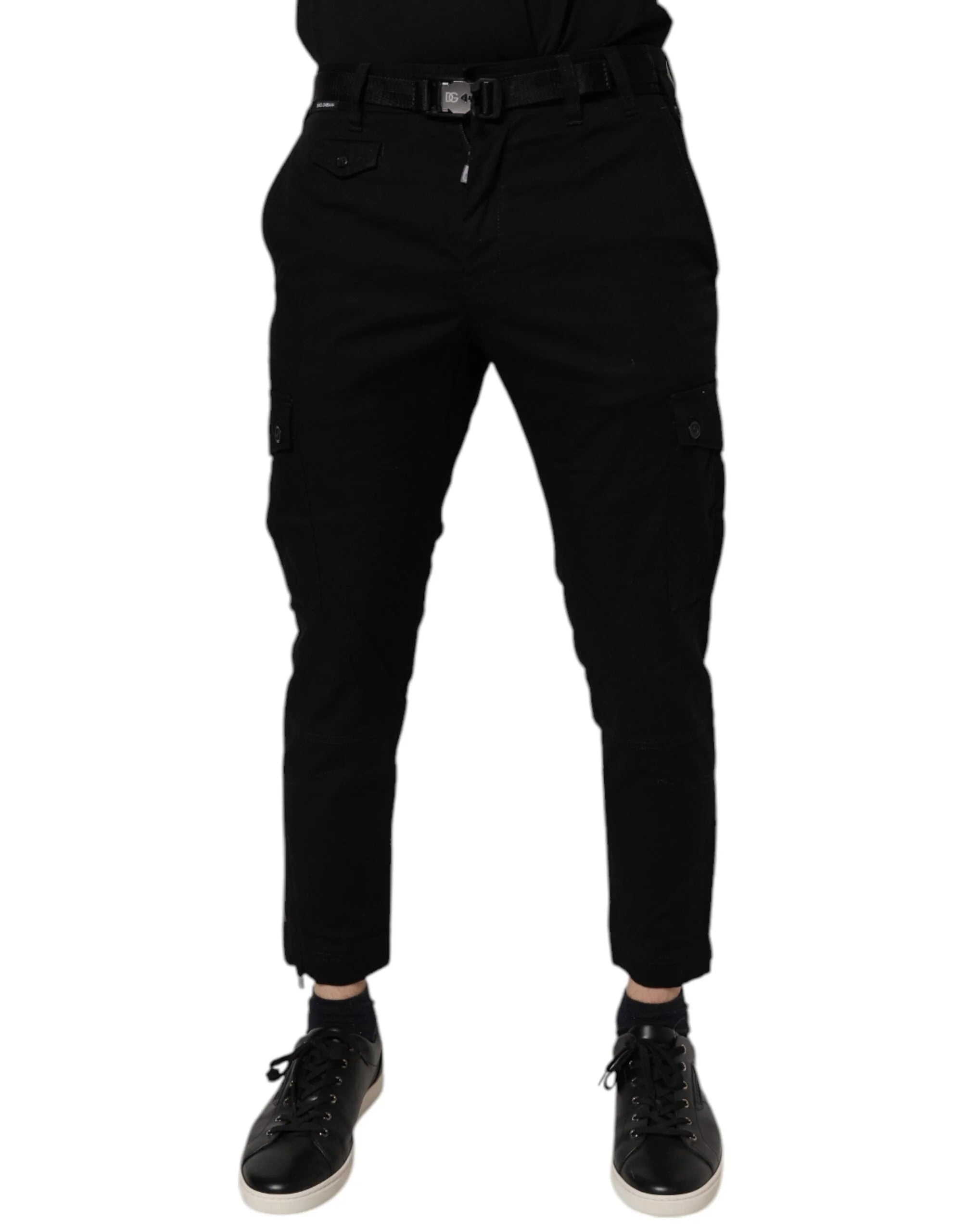 Dolce & Gabbana Black Cotton Stretch Skinny Cargo Denim Jeans - IT46 | S