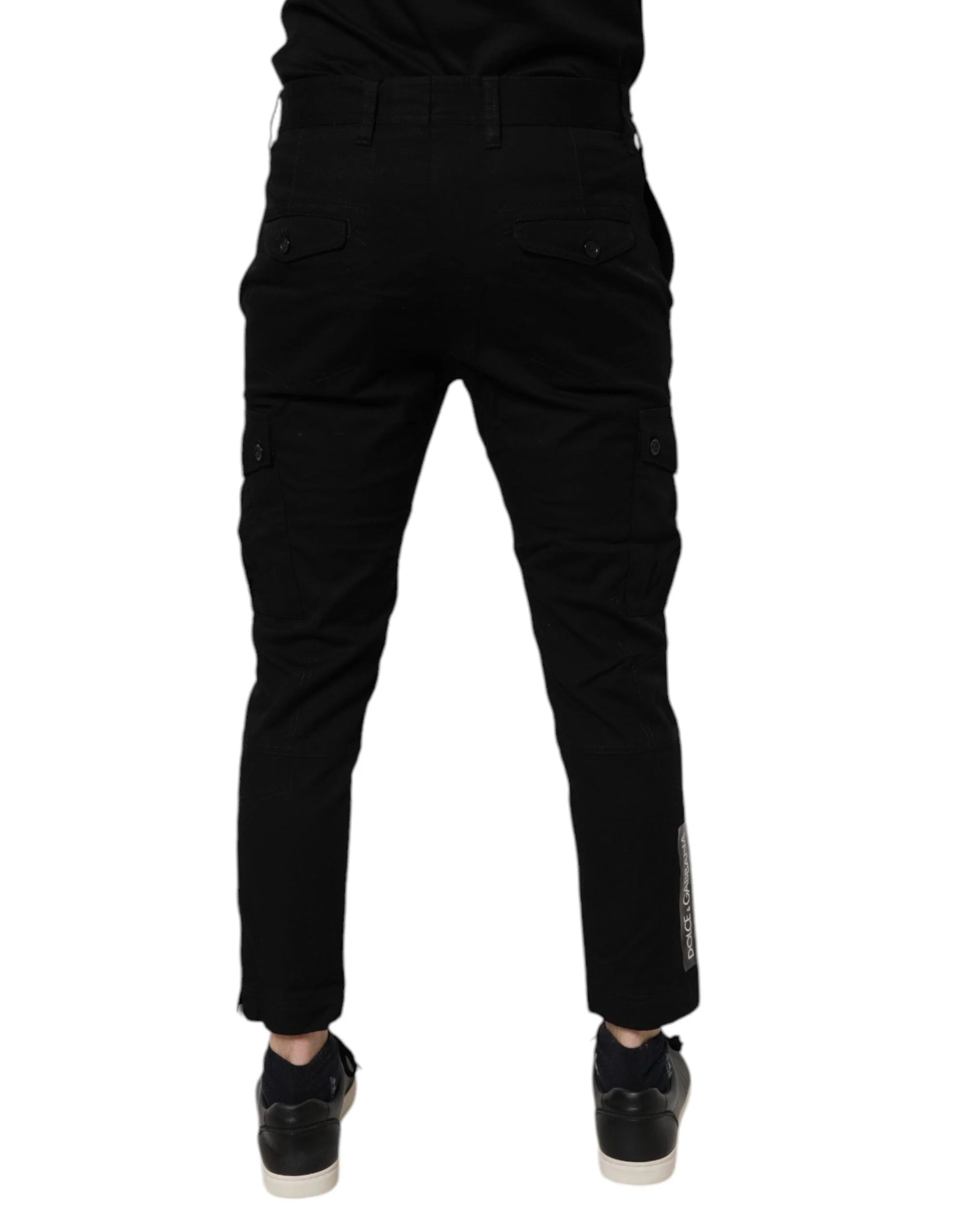 Dolce & Gabbana Black Cotton Stretch Skinny Cargo Denim Jeans - IT46 | S