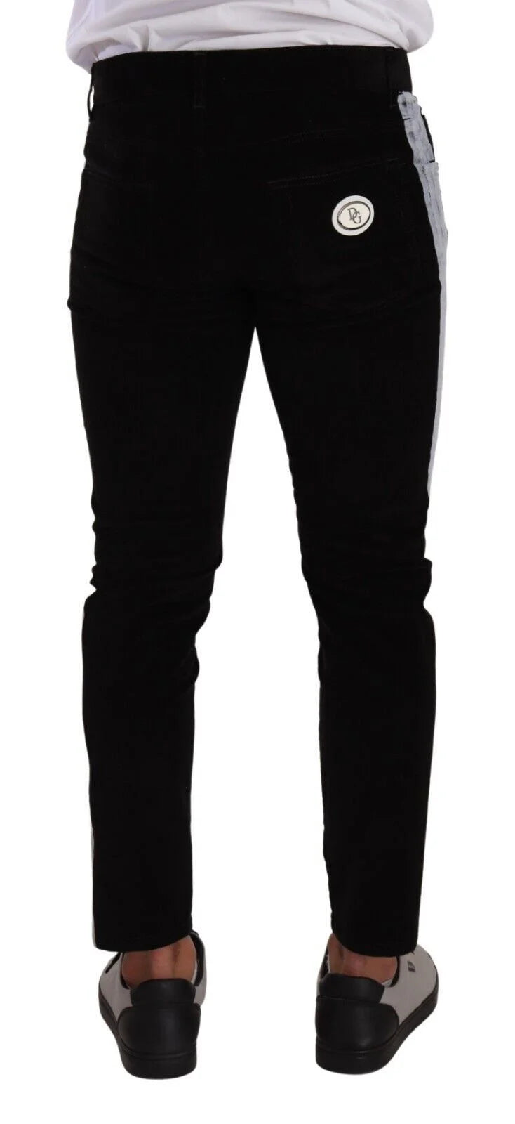 Dolce & Gabbana Black Cotton Stretch Skinny Corduroy Jeans - IT48 | M - Jeans