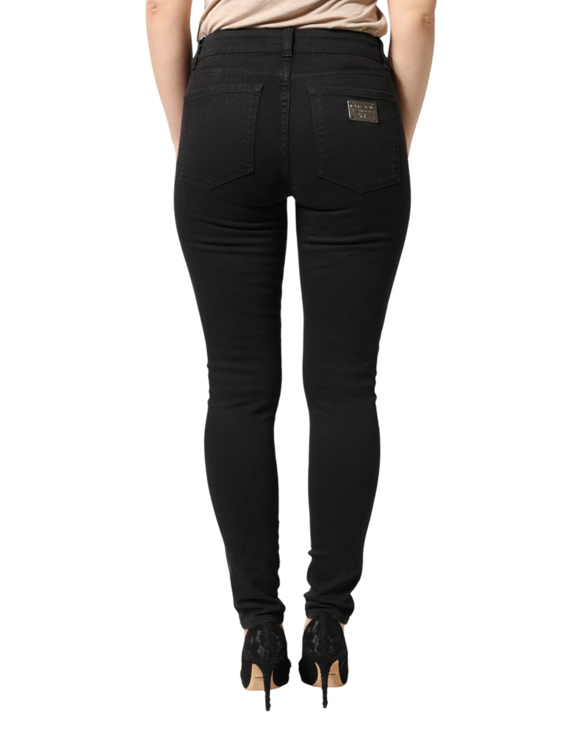 Dolce & Gabbana Black Cotton Stretch Skinny Denim Jeans - IT36|XXS