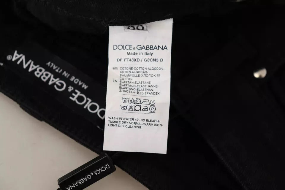 Dolce & Gabbana Black Cotton Stretch Skinny Denim Jeans - IT38 | XS - Jeans
