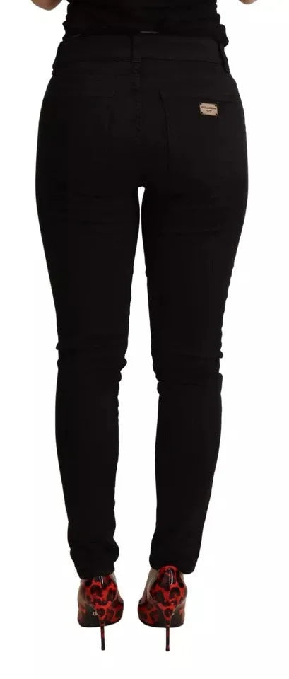 Dolce & Gabbana Black Cotton Stretch Skinny Denim Jeans - IT38 | XS - Jeans