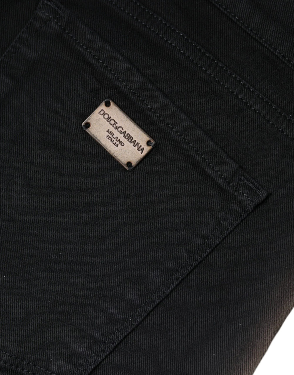 Dolce & Gabbana Musta Puuvillastriimaus Skinny Farkut - IT46|XL