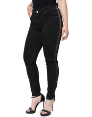Dolce & Gabbana Musta Puuvillastriimaus Skinny Farkut - IT46|XL