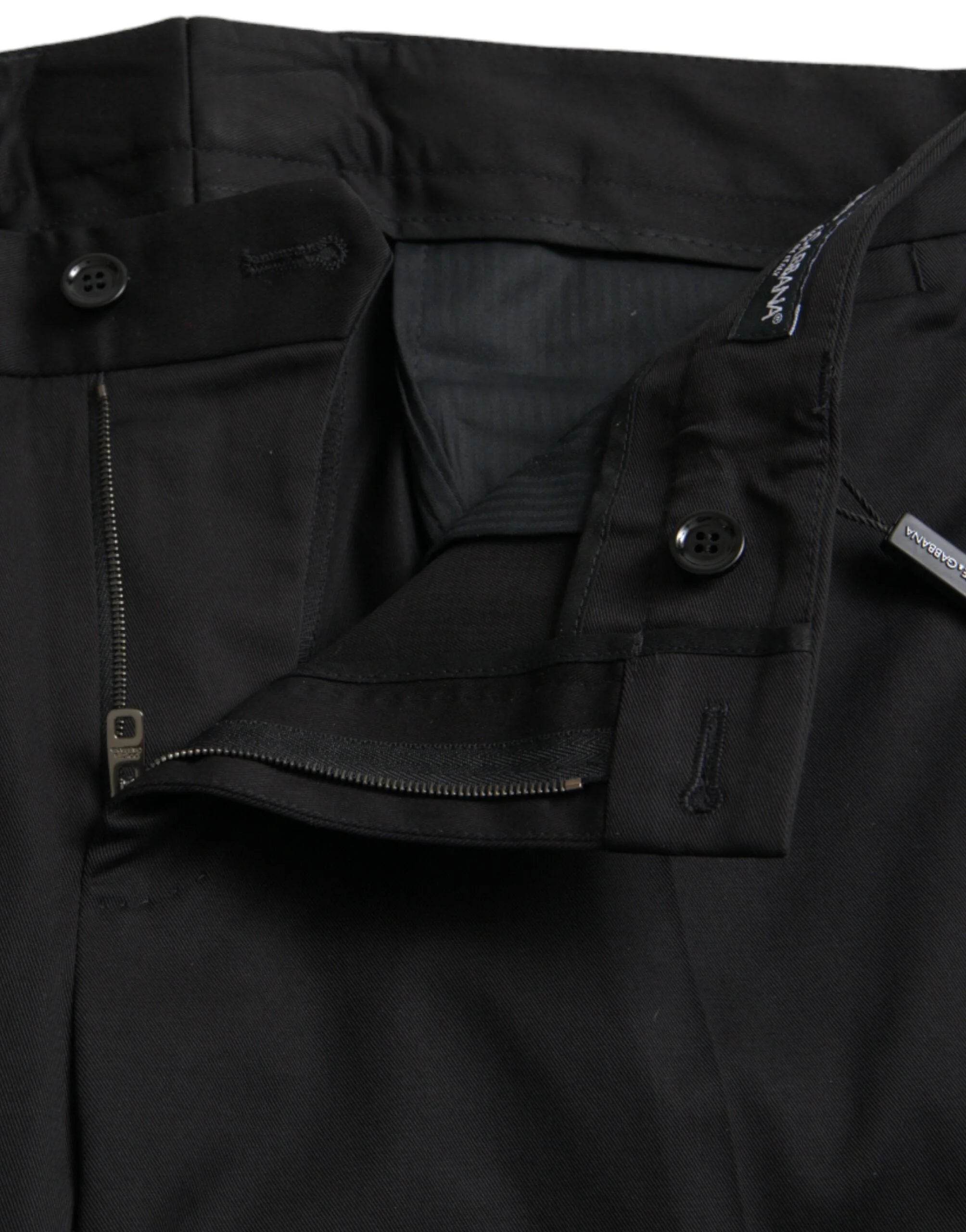 Dolce & Gabbana Black Cotton Stretch Skinny Dress Pants - IT50 | L