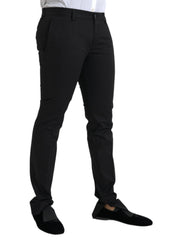 Dolce & Gabbana Black Cotton Stretch Skinny Dress Pants - IT50 | L