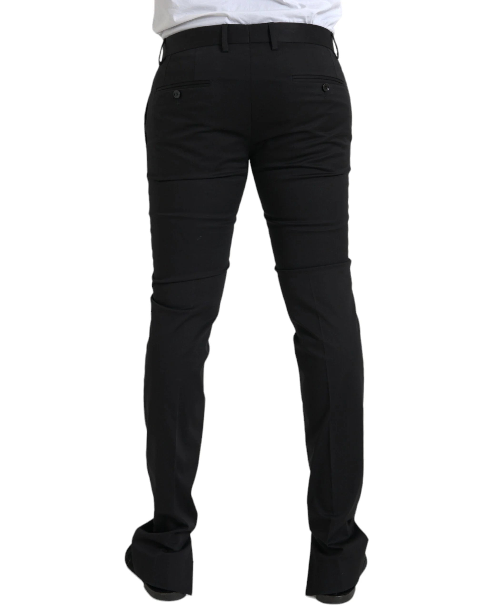 Dolce & Gabbana Black Cotton Stretch Skinny Dress Pants - IT50 | L