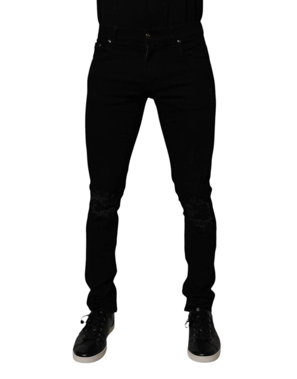 Dolce & Gabbana Black Cotton Stretch Skinny Men Denim Jeans - Jeans