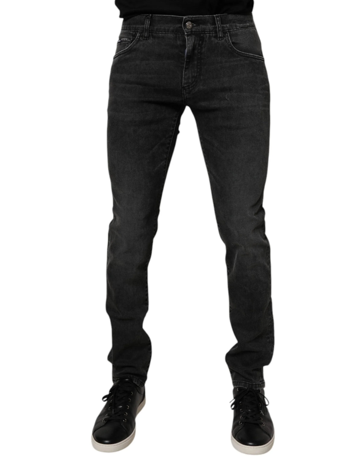 Dolce & Gabbana Black Cotton Stretch Skinny Men Denim Jeans - Jeans