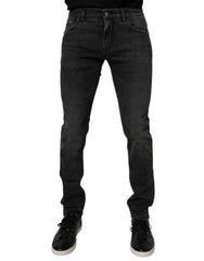 Dolce & Gabbana Black Cotton Stretch Skinny Men Denim Jeans - Jeans