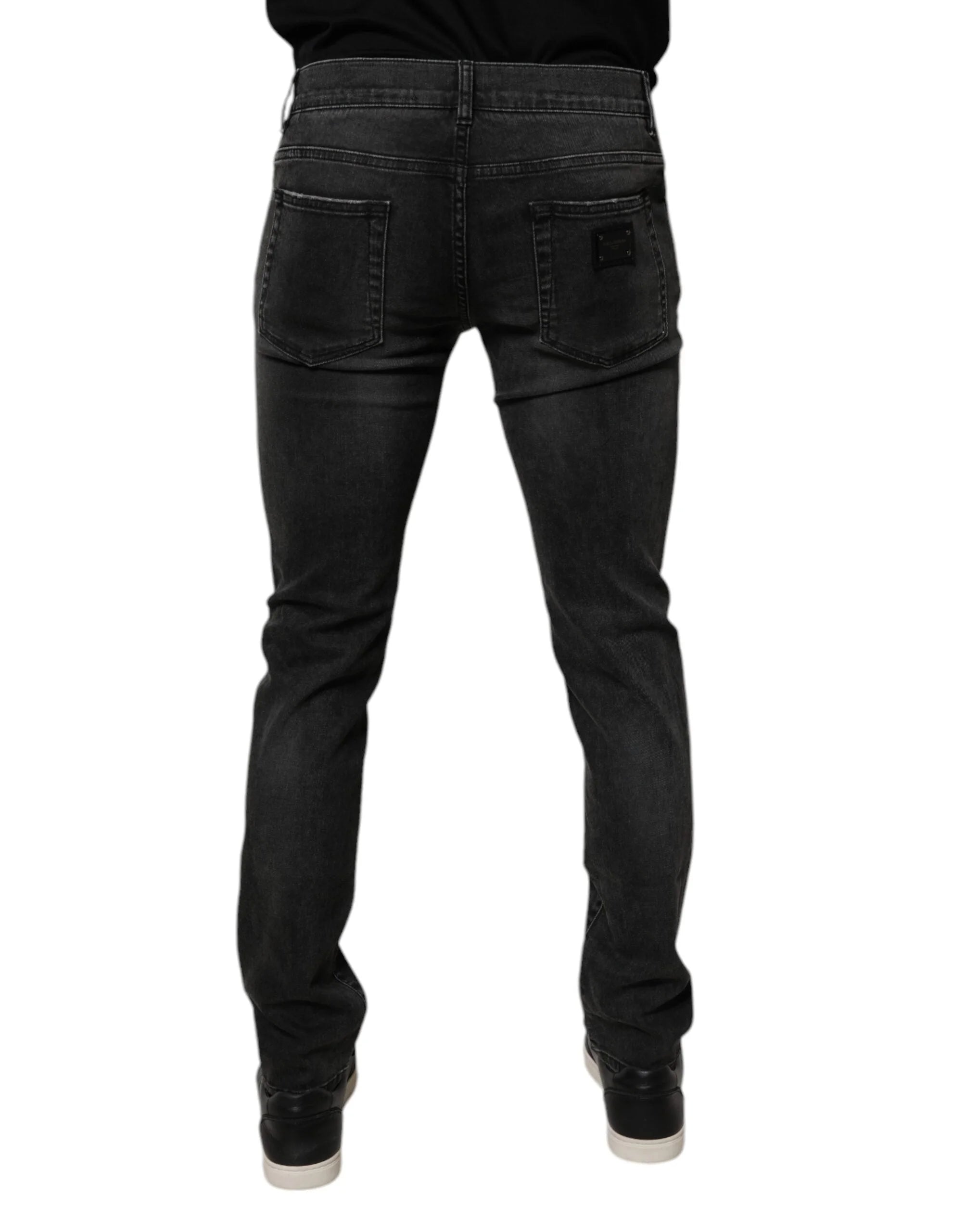 Dolce & Gabbana Black Cotton Stretch Skinny Men Denim Jeans - Jeans