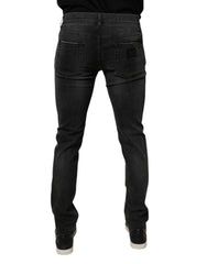 Dolce & Gabbana Black Cotton Stretch Skinny Men Denim Jeans - Jeans